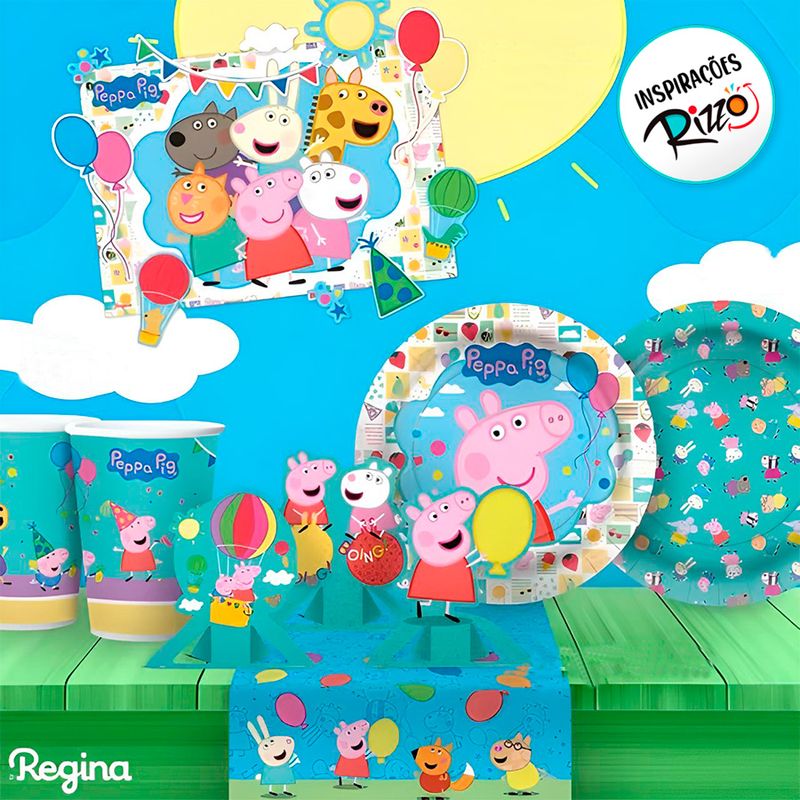 Sacola Plástica - Peppa Pig Clássica - 8 unidades - Regina - Magazine 25