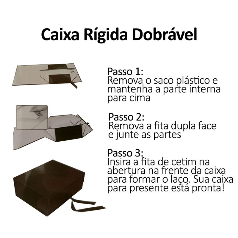 Caixa de Papel Rígido Retangular Dourado com Imã e Fita - 1 unidade - Magazine 25