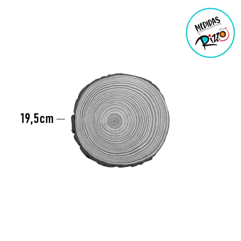 Bolacha de Madeira - Rústico Artesanal - 19,5cm - 1 unidade - Magazine 25