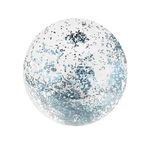 Balão Bubble Transparente com Glitter Prata Hexagonal - 18" 45cm - 1 unidade - magazine 25