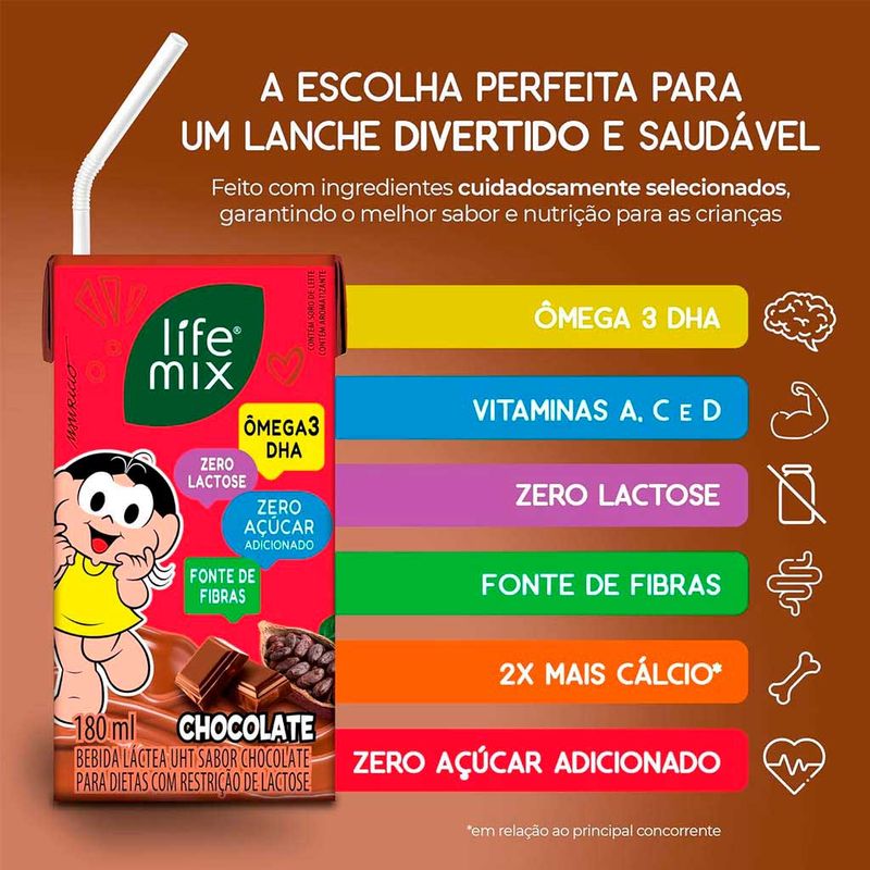 Achocolatado Pronto Turma da Mônica 180ml c/27 - Life Mix