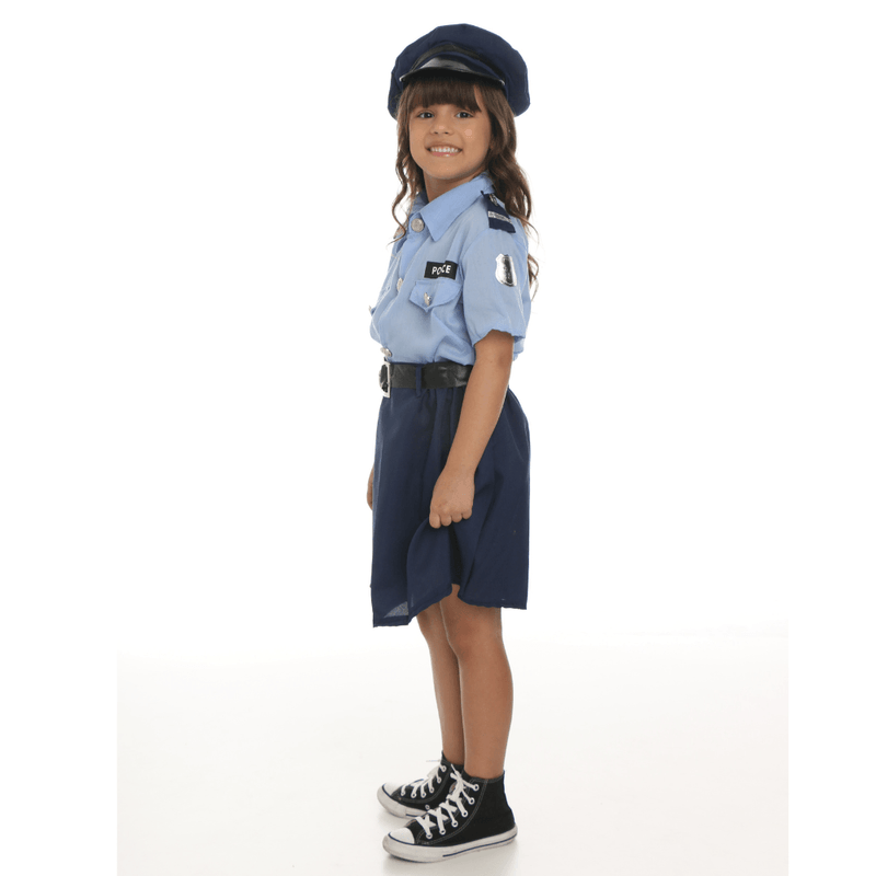 Fantasia Infantil de Policial Feminina com Saia e Boné Azul







 M