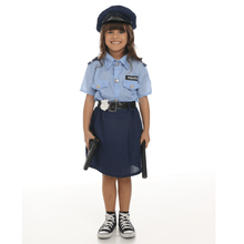 Fantasia Infantil de Policial Feminina com Saia e Boné Azul