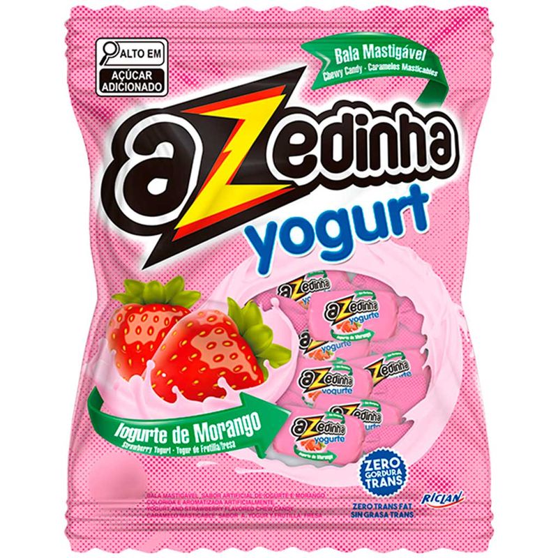 Bala Mastigável Azedinha Yogurt Morango 500g - Riclan