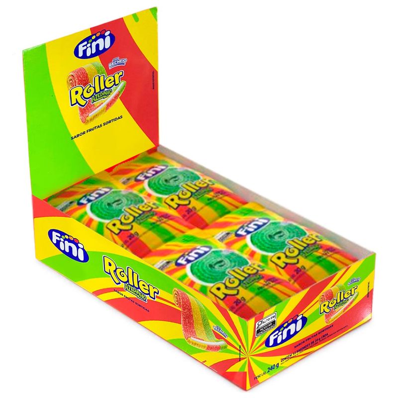 Tiras Roller Frutas Sortidas Azedinho 20g c/12 - Fini