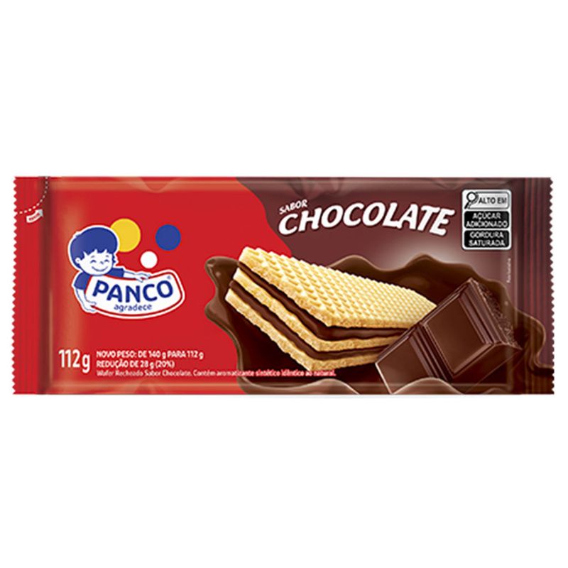 Biscoito Wafer Recheado Chocolate 112g - Panco