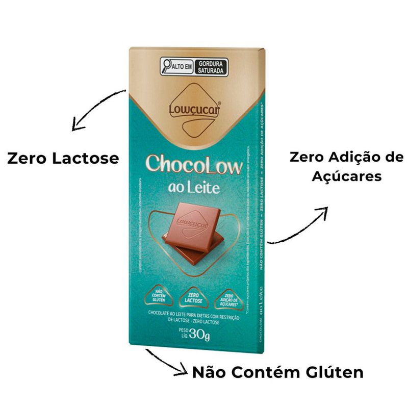 Tablete de Chocolate Chocolow Ao Leite Diet 30g - Lowçúcar