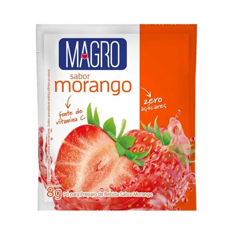 Suco em Pó Zero Açúcar Magro Morango c/15 - Lowçúcar