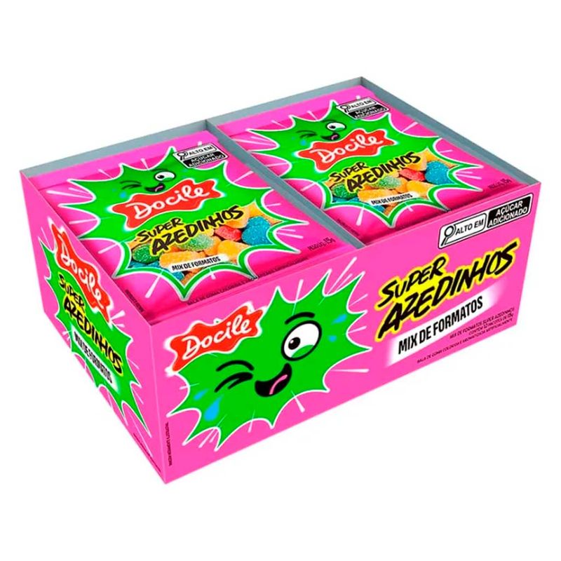 Bala de Goma Super Azedinhos Mix de Formatos 15g c/12 - Docile