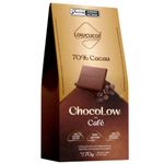 Tablete de Chocolate Chocolow 70% Cacau Café Diet 70g - Lowçúcar