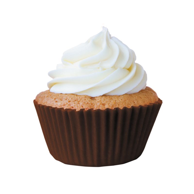 Forminha Para Bolinho Mini Cupcake Liso nº 2 Marrom - 45 Un