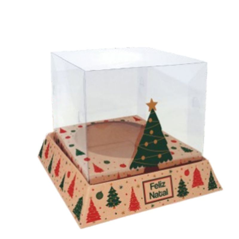 Caixa Trapezio - 100 g - Natal Rústico - Kraft - 5 unidades - Decora Doces - Magazine 25