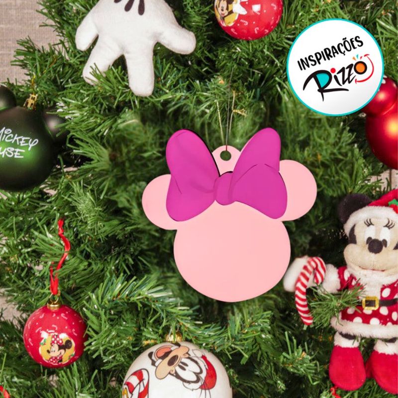 Enfeite Para Pendurar De Natal - Pingente Minnie Com Laço - 12cm - Disney Original - 1 unidade - Cromus - Magazine 25