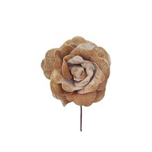 Flor Decorativa - Rosa Ouro - 17cm - 1 unidade - Cromus - Magazine 25