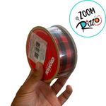 Fita Decorativa Aramada - Xadrez Preta e Vermelha - 3,8cm x 9,14m - 1 unidade - Cromus - Magazine 25