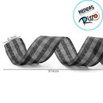Fita Decorativa Aramada - Xadrez Preta e Vermelha - 6,3cm x 9,14m - 1 unidade - Cromus - Magazine 25