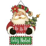 Plaquinha de MDF Papai Noel Placa HOHOHO  46cm - 01 unidade - Litoarte - Magazine 25