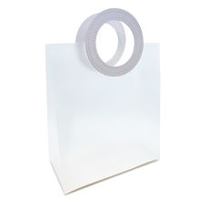Sacola Transparente PVC com Alça Redonda de Couro Branca - 26,5x23x11cm - 1 unidade - Artlille - Magazine 25