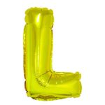 Balão Metalizado com Canudo 16" Letra Dourada L - 1 Un