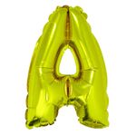 Balão Metalizado com Canudo 16" Letra Dourada A - 1 Un