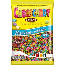 Pastilhas Confeitadas Sabor Chocolate Colorida 500g - Dori Alimentos - Magazine 25