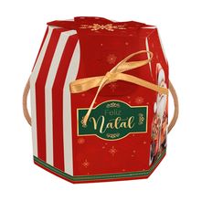 Caixa Mini Panetone com Alça Premium - Natal Noel - 10x10x12cm - Ref 5125 - 5 unidades - Ideia Embalagens - Magazine 25