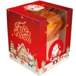 Caixa de Panetone Classic com Visor - Natal Encantado - 5 unidades - Ideia Embalagens - Magazine 25