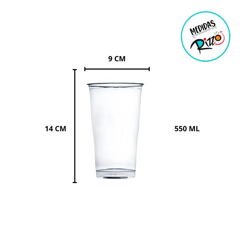 Copo Plástico Crystal Bello -  550ml - 25 unidades - Plastilânia - Magazine 25