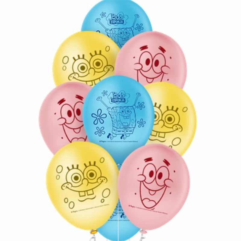 Balao de Festa Decorado 9'' 23cm - Bob Esponja Core - 25 unidades - Regina - Magazine 25