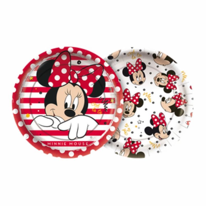 Prato de Papel Redondo - Minnie Mouse - 18cm - 8 unidades - Regina - Magazine 25