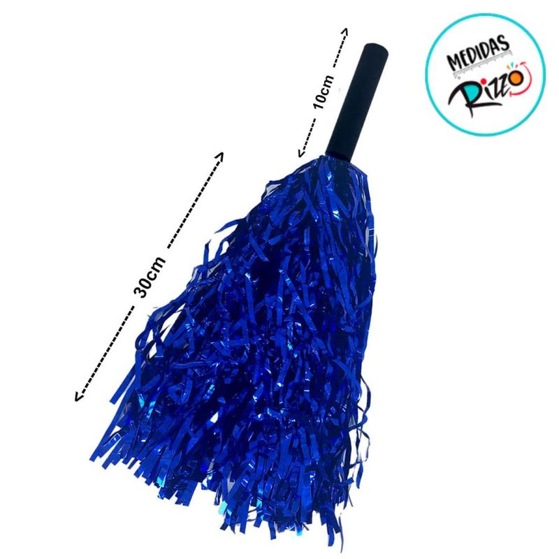 Pompom Metalizado Mamãe Sacode de Carnaval - Azul Royal - 1 unidade - Magazine 25