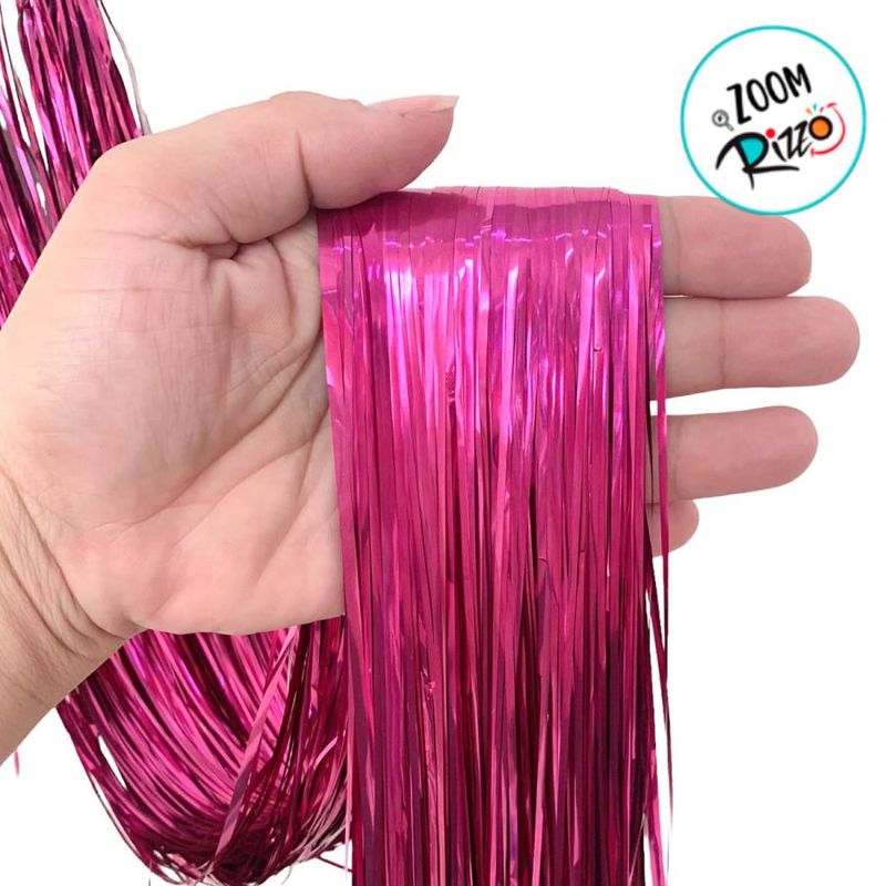 Chicote Metalizado Franja Carnaval 80cm - Pink - 1 unidade - Magazine 25