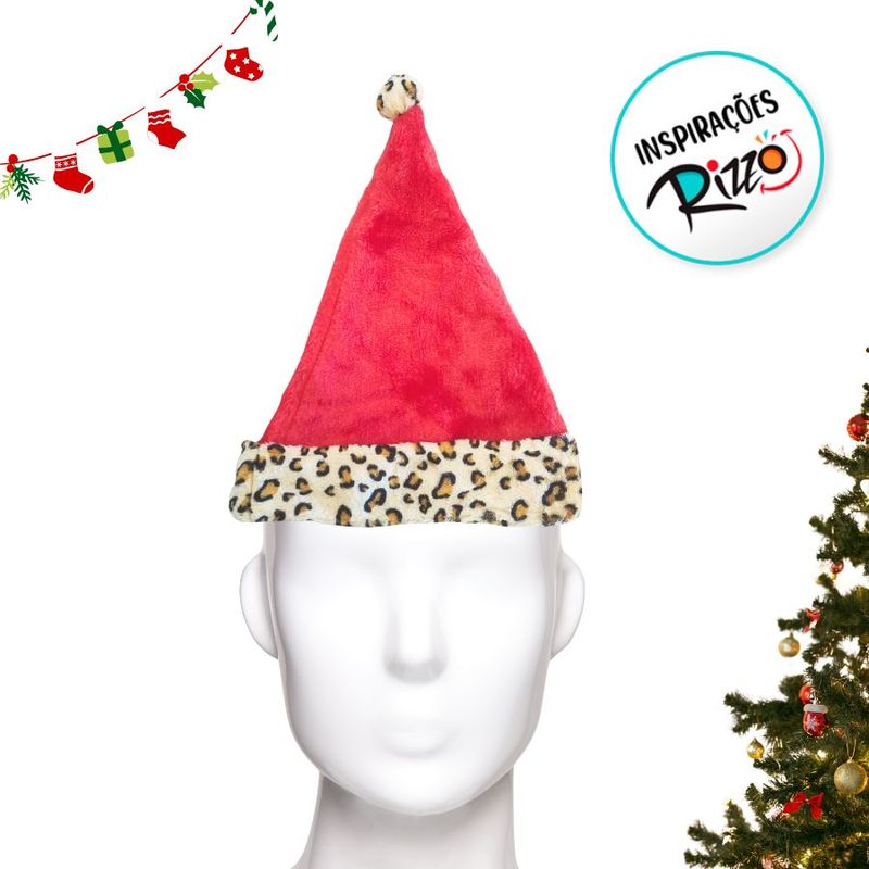 Gorro De Natal Para Vestir - Leopardo - 39x35cm - 1 unidade - Magazine 25