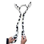 Tiara Orelha Coelho com Movimento - Branco e Preto - 55cm - 1 unidade - Magazine 25