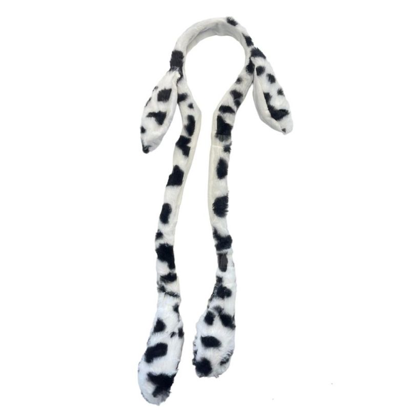 Tiara Orelha Coelho com Movimento - Branco e Preto - 55cm - 1 unidade - Magazine 25