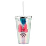 Copo de Plástico com Tampa e Canudo Minnie - 450ml - 1 unidade - Magazine 25