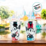 Copo de Plástico com Tampa e Canudo Minnie - 450ml - 1 unidade - Magazine 25