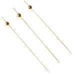 Palito em Bambu Para Petiscos 18cm Bolinha Metalizada - 20 Un