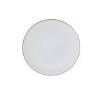 Prato Sobremesa Branco com Fio Rosê Gold 19cm - 6 Un