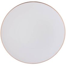 Prato Refeição Branco com Fio Rosê Gold 26cm - 6 Un