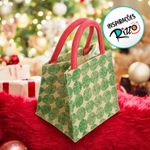 Bolsa De Natal De Juta - Verde, Cru e Vermelho - 19x19cm - 1 unidade - Cromus - Magazine 25