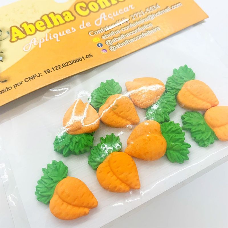 Mini Confeito - Cenouras Dupla - 8 Umidades - Abelha Confeiteira - Rizzo