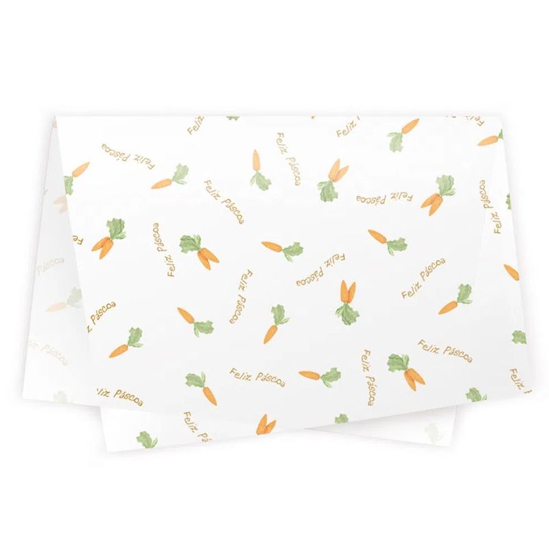 Papel De Seda 49 x 69 cm - Cenourinha  - 10 unidades - Cromus Páscoa - Rizzo