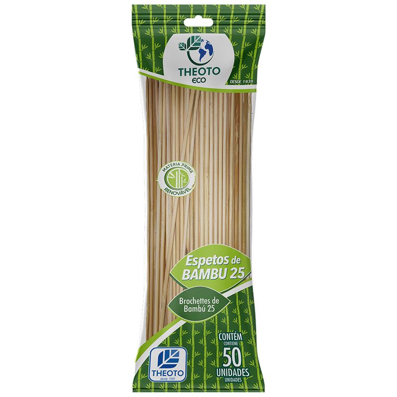 Espeto Bambu 25cm c/50 - Theoto Eco