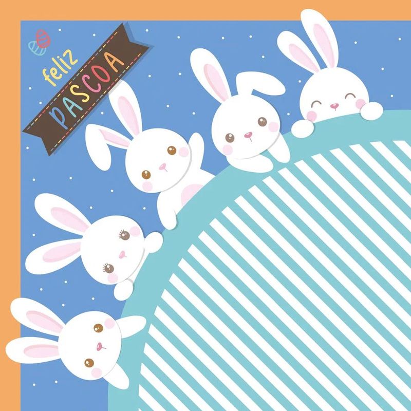 Saco Express 35x35cm para Ovos de 250g a 350g - Luke's Family Azul - 5 unidades - Cromus Páscoa - Rizzo