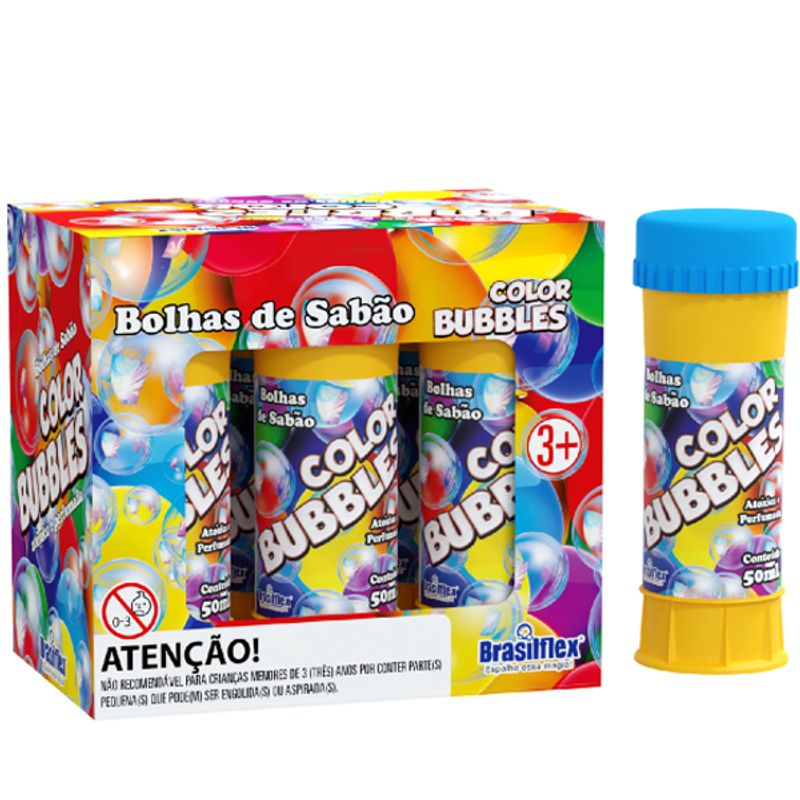 Lembrancinha Infantil - Bolhas de Sabão Color Bubbles - 1 Tubo com 50ml