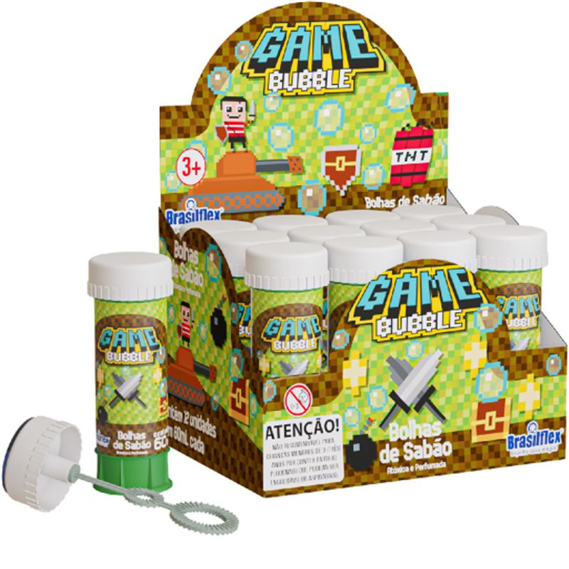 Lembrancinha Infantil - Bolhas de Sabão Game Bubble - 1 Tubo com 60ml