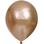 Balão Cromado Redondo 5" Liso Ouro - 25 Un