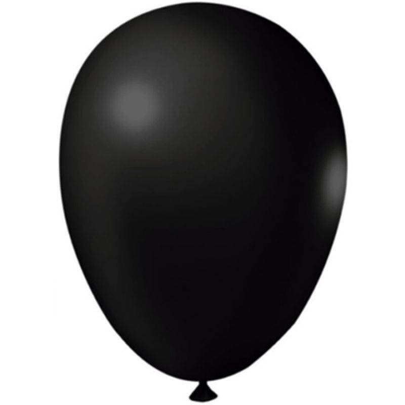 Balão Látex Tradicional Redondo 5" Liso Preto - 50 Un