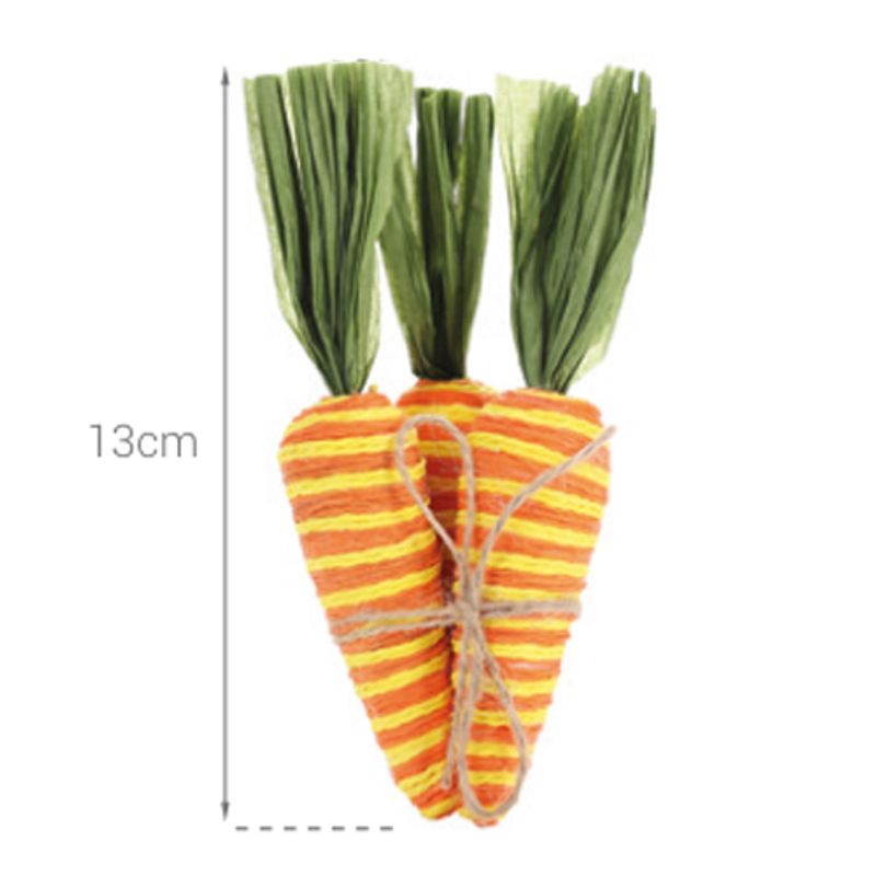 Enfeite de Páscoa Cenouras em Tecido 13cm - 3 Un